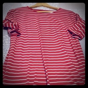 Red striped maternity dress